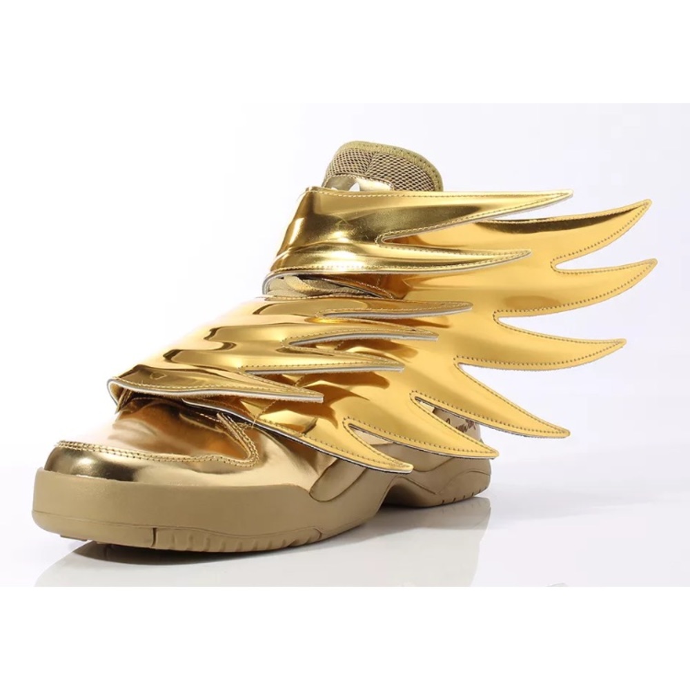 SOLD! ADIDAS JEREMY SCOTT WINGS 3.0 GOLD BATMAN SHOES - Picture 3 of 8